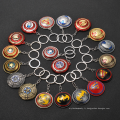 2021 Vente chaude Spinning Shield Heroes Ironman Spiderman Captain America Pendentif Keychain Key Ring Charm
